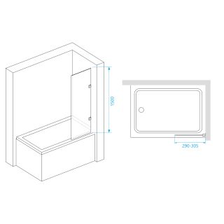 Шторка на ванну RGW SC-056-2 3511056230-11 30см хром